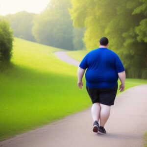 overweight man walking